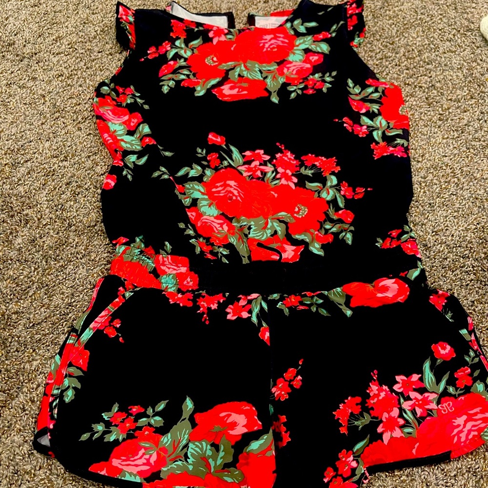 Albion Black and Red Floral Athletic Shorts